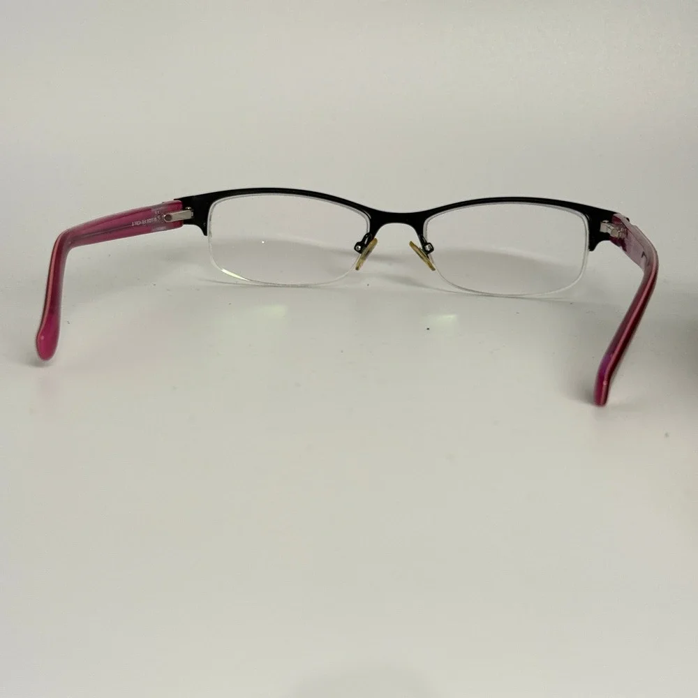 Bongo B Fresh BLK Eyeglasses Black Pink Semi Rimless Rectangular Frame 50-17-135